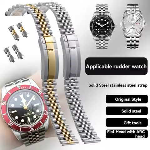 20mm 22mm Solid Stainless Steel Watch Band for Tudor Black Bay 58 Red/Blue/Black & Casio MDV106-107 