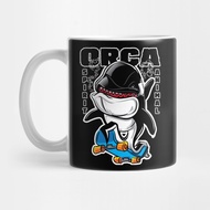 Orca Killer Whale-on Mug Skateboarda