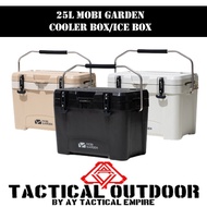 Mobi Garden Cooler Box Ice Box - Black/White/Khaki [25L] 72 Hours Tong Sejuk Freezer Camping Outdoor