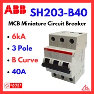 ABB MCB SH203-B40 6kA B Curve 40A 3Pole Miniature Circuit Breaker