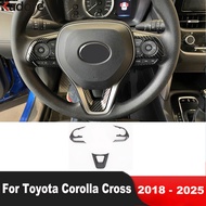 Car Steering Wheel Cover Trim For Toyota Corolla Cross GR 2018-2025 Carbon Fiber Interior Accessorie