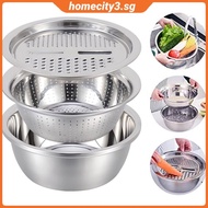 [Ready] 3Pcs/Set Stainless Steel Pot Set Double Bottom Soup Pot Nonmagnetic Cooking Multi purpose Cookware Non stick Pan Induction Cooker