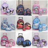 【hooray】14 inches Trolley Bag Cartoon Anime Backpack 3 in 1 Primary School Trolley Bag BK0246
