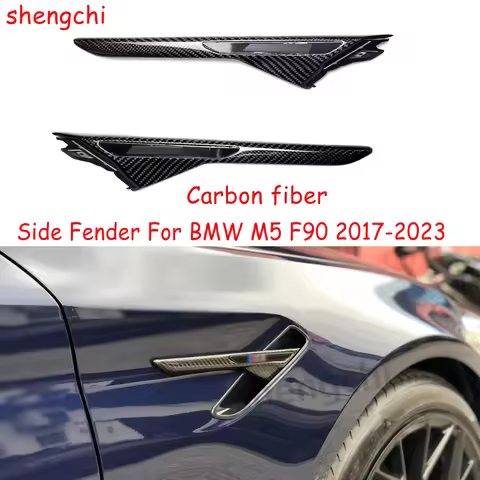 M5 F90 Carbon Fiber Gloss Black Side Fender For BMW M5 F90 Side Fender Air Vent Trim Covers 2017-202