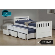 LHT Model : 1242 ✅ Single Bed With Pullout & Drawers Without Mattress 6.4ft Lenght x 3.1ft Height