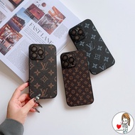 Full lens luxury Louis Vuitton LV iPhone 11 12 13 14 15 pro max premium velvet finish PC leather pho