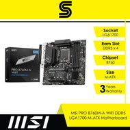 MSI Motherboard PRO B760M-A WIFI (LGA1700 | MATX)