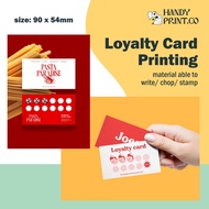Loyalty card/name card print (90x54mm) Ivory card 230gsm (able to write/stamp/chop) (HandyPrint) 🚫no