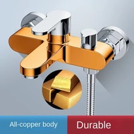 cod 1pc Bathroom Triple Shower Faucet Hot And Cold Water Bath Mixer Bathtub Tap Brass Bathroom Fixtu