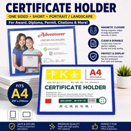 One Sided short certificate holder portrait/landscape for award/diploma/permit/citations one side