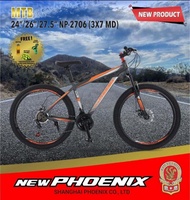 Sepeda Gunung MTB New Phoenix  26 Inch 3x7 Speed Terbaru