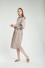 QueenCows ชุดให้นม : Julia Oversized Dress (Khaki)