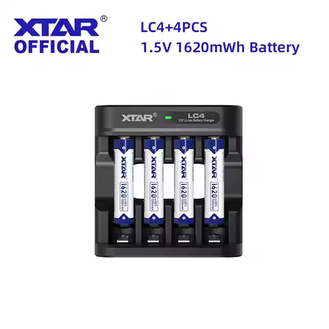 XTAR 4PCS/8PCS AAA 1.5V 1620mWh Li-ion Battery +XTAR LC4 AAA AA Battery Charger 4 Slots Intelligent 