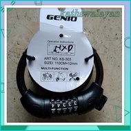 SPIRAL KEY/MOTORCYCLE HELMET SAFETY LOCK CODE NUMBER NUMBER NUMBER GENIO FREE SHIPPING!!