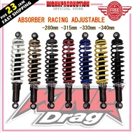 KING DRAG GAS ABSORBER ADJUSTABLE 280mm/315mm/330mm/340mm EX5 Wave Dash Bonus Sport Rider Kriss Lage