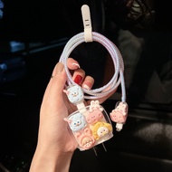 Cartoon Cheese Set Charger Case USB Cable Protector For iphone 20w 18w 35W