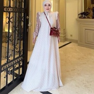 (TERLARIS) Dress printing monogram SS by shellasaukia original (tanpa hijab)