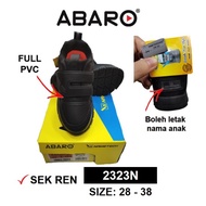Kasut Hitam Sekolah Full PVC (2323N) Brand Abaro - boleh label nama anak