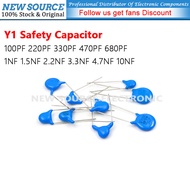 [5pcs] Y1 Safety Capacitor 100PF 220PF 330PF 470PF 680PF 1NF 1.5NF 2.2NF 3.3NF 4.7NF 10NF 250V 400V 