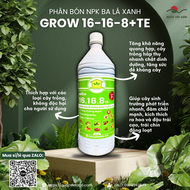 Phân bón lá GROW đậm đặc 16-16-8+TE BA LÁ XANH (chai 1 LÍT) - Đậm đặc GẤP 5 lần