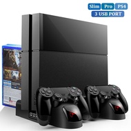 Cooling Stand For PS4/PS4 Slim/PS4 PRO With 12PCS Games Storage Dual Controller Charging Dock Statio