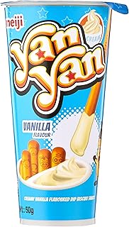 Meiji Yan Yan Vanillia Biscuit Stick, Vanilla, 50 g