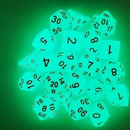 Luminous dice fluorescent multifaceted 7Pcs Set DND Dice Set Table Game Dice Role-Playing RPG Dice