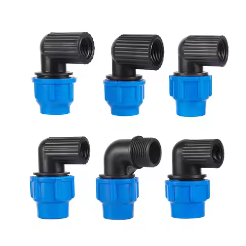 20/25/32mm PE Pipe Quick Connector Elbow Reducing Water Pipe Joint Plastic Female Thread 1/2" 3/4" P