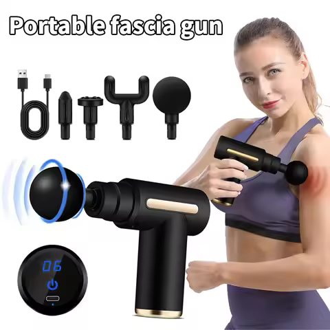 New Portable Fascia Massage Gun Deep Tissue Mini Muscle Massage Gun Lightweight Adjustable Speed Who
