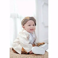 COD...!!!! Setelan Baju Beskap Hewes Anak + Bawahan Batik Coklat + Blangkon Solo / Baju Adat Jawa - 