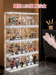 聲控LED燈 展示盒 展示櫃 可疊加組合， 格仔櫃 手辦盒 燈盒 燈箱 手辦櫃 模型盒 防塵盒 鞋盒 鞋櫃 模型櫃 展品櫃 展品盒 陳列櫃 儲物櫃 置物櫃 展示架 display case 樂高 fi