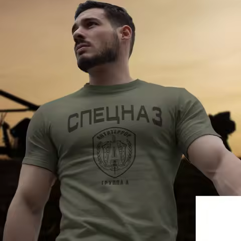 Russia Spetsnaz Group Men T-Shirt Russian Special Forces Anti-Terror Squad SWAT Shirts Size S-3XL