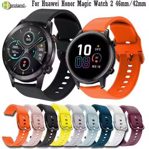 Silicone 20mm WatchStrap Band For Huawei Honor Magic Watch 2 42MM Strap Sport 22mm Smart Wristbands 