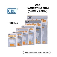 (1PKT) CBE Laminating Film 100'S | 54MM X 86MM | 150MIC | 塑封膜 X 1PKT