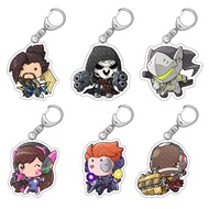 Overwatch Game Keychain OW DVA Gabriel Reeyes Reaper Whenio JunkRat JAMISON FAWKES Cosplay Cartoon F
