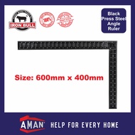 IRON BULL Black Press Steel Try Square L Square Angle Ruler L Ruler Angle L Ruler Pembaris Sesiku L 