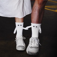 AG 2 pairs/set couples holding hands socks magnet personality stereoscopic doll cute white cotton ho
