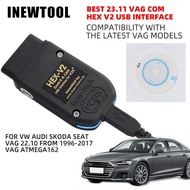 New HEX V2 VCDS VAGCOM V25.3 5053 Versi Perdagangan Luar Negeri Alat Diagnostik Profesional untuk VW