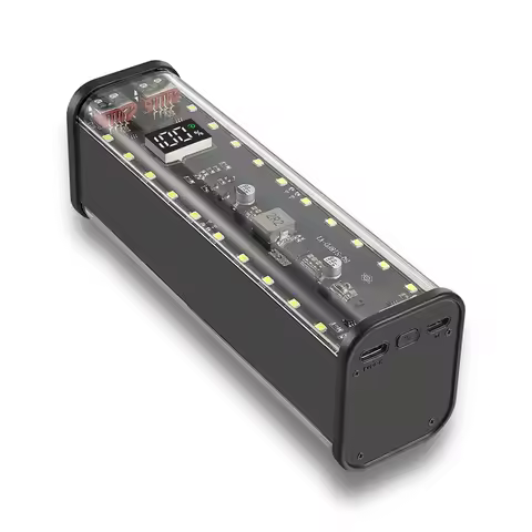 21700 DIY Power Bank Case Supports 4X21700 Batteries PD20W Powerbank Case LED Screen Transparent Bat