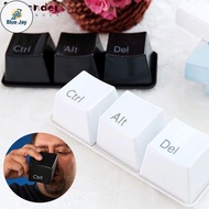 BJ 3Pcs/Set Keyboard Cup Set, Black White Button Shape Water Cup, Simple Creative Office Coffee Ctrl
