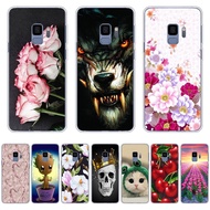 A8-Flowers theme soft CPU Silicone Printing Anti-fall Back CoverIphone For Samsung Galaxy a6 2018/a8 2018/a8 2018 plus/j6 2018/s9