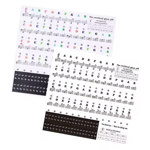 Miwayer Large Bold Letter Removable Piano Key Stickers for 88/61/54 Key Keyboards - Music Note Key L