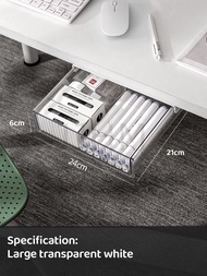 SG Under Table Desk Drawer Stationary Box Self-adhesive Under-drawer Storage Box Office Workstation 