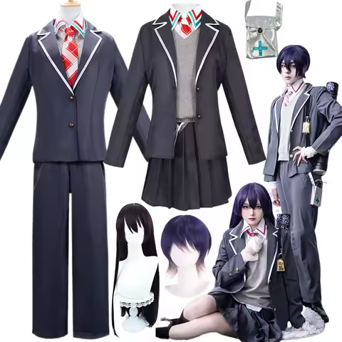 Vtuber Kenmochi Toya Cosplay School JK Uniform Nijisanji Toya Women Men Costumes Wig Anime Virtual Y