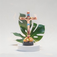 MAWAR ROSE MOTIF SITTING CROSS CATHOLIC SITTING CROSS/ CATHOLIC TABLE CROSS/