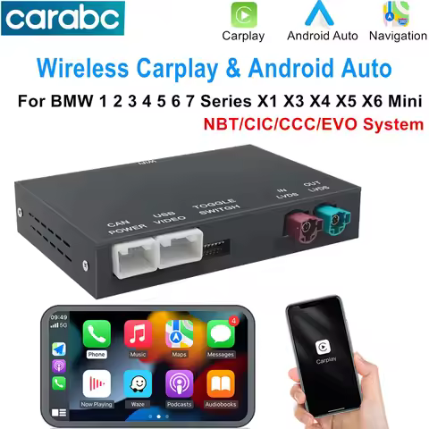 CARABC Wirele CarPlay Android Auto For BMW NBT CIC 1 2 3 4 5 6 7 Series X1 X3 X4 X5 X6 MINI E60 E84 