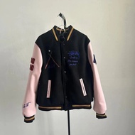 Stussy 40th Anniversary Baseball Uniform Jacket - Pink Sleeve Embroidery | Gift Idea