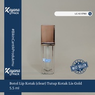 Lipserum Lipgloss Liptint Bottle 5.5ml Clear Box with Gold Trim Box Cap Clear Lipserum Bottle Box 5.