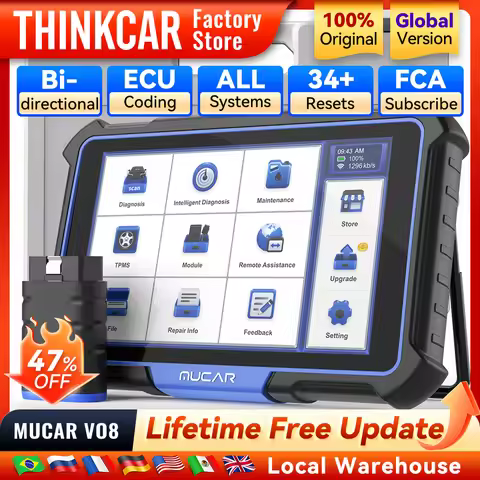 MUCAR VO8 Best Professional Car Diagnostic Tool Obd2 Scanner Automotive Diagnosis ECU Coding Bi-dire