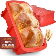 Walfos Silicone Bread Loaf Pan, 9 x 5 inch Non-Stick Silicone Loaf Pans For Baking Set of 2, Perfect